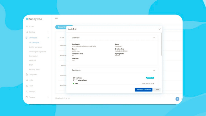 BunnyDoc Audit Trial