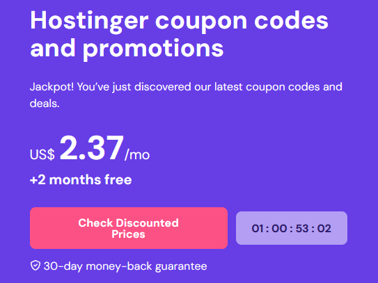 Hostinger coupon codes and promotions