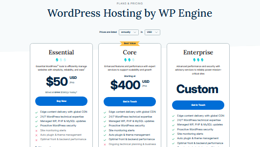 WP Engine Pricing Plans